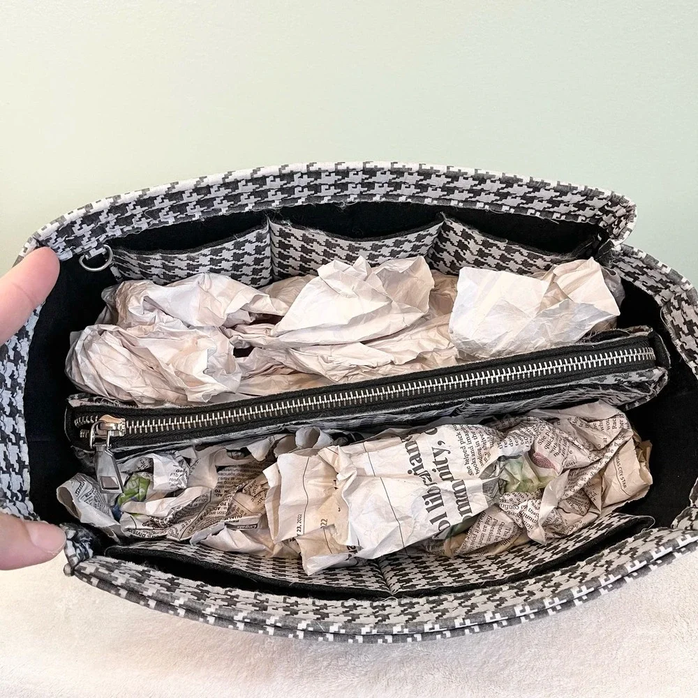 ZTUGO Women's Black Houndstooth Lightweight Versatile Universal Organizer